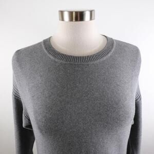 J Crew Womens Knit Cotton Crew Neck Solid Dark Gray Sweater Size XS
